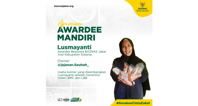 Lusmayanti, Penerima Beasiswa BAZNAS Jabar Rintis Usaha Kuliner